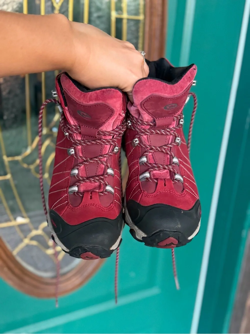 Oboz Women's Bridger Mid B-DRY Hiking Boots Womens 9.5 wide rio red 40 euro
